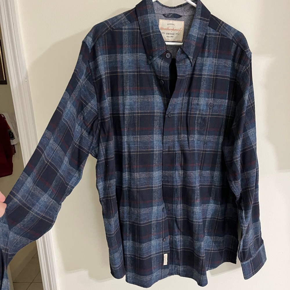Original weatherproof vintage since 1948 men flannel navy/blue/gray/red size XL